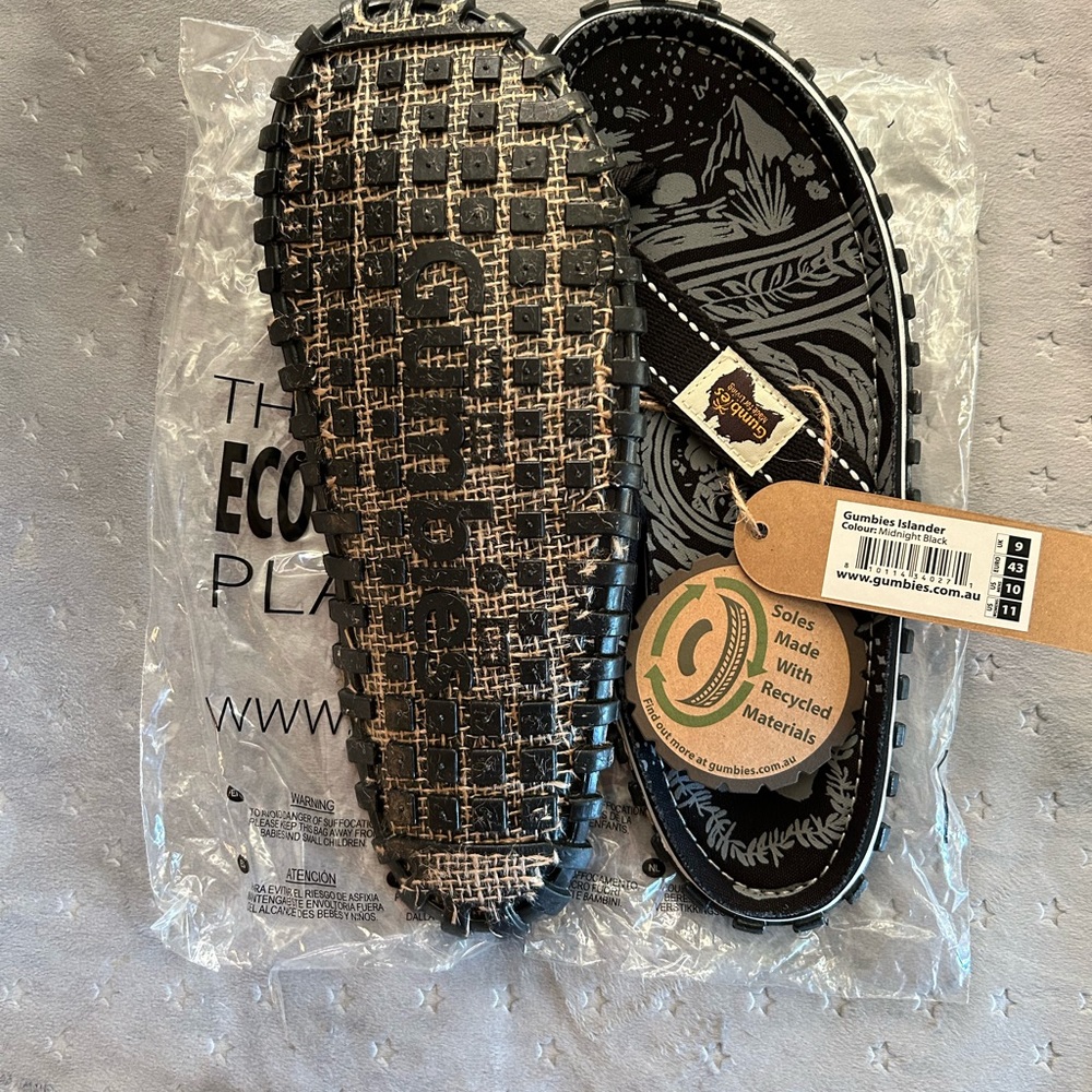 Gumbies Islander Flip Flops Midnight Black